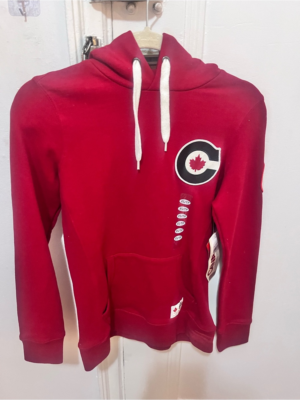 Original Hudson Bay Co. Red Crewneck Hoodie with Maple Crest from 2010 Olympics